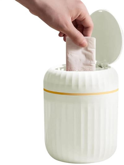 Aanrecht Prullenbak - Kleine Afvalemmer - Bureau Opruimen - Drukknop Deksel - 14cm Breed - Groen