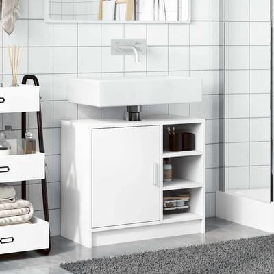 vidaXL - Wastafelkast - 63x29x55 - cm - bewerkt - hout - wit