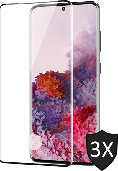 Screenprotector geschikt voor Samsung S20 - Full Screen Protector Glas - 3 Stuks