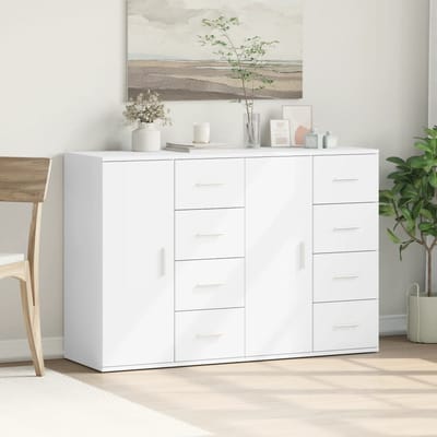 vidaXL - Dressoirs - 2 - st - 59x39x80 - cm - bewerkt - hout - wit