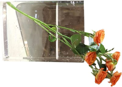Boekvaas Decoratief - Decoratie Vaas - Bloemen Presenteren - Uniek Boek Ontwerp - 20x16x5 cm - Transparant Wit