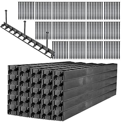 Gazonrand - Bloembedrand Kunststof - Tuin Afbakenen - Flexibel Kliksysteem - 50 stuks - Zwart