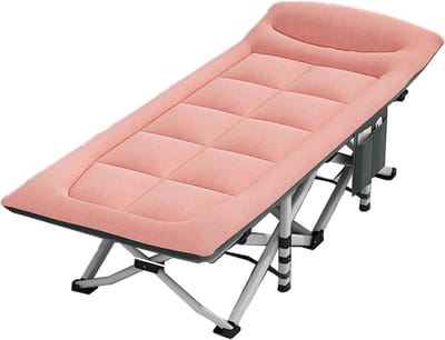 Kampeerbed Volwassenen - Draagbaar Slaapbed - Buiten Ontspannen - Geïntegreerd Zacht Kussen - 330 Lbs Capaciteit - Roze