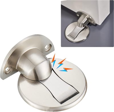 1 stuk Deurstopper - Onzichtbare magnetische deurstopper - Vloermontage deurstopper - voor thuiskantoor slaapkamer（zilver）