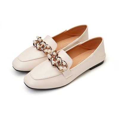 Damesschoenen met platte zool Nieuwe lente Erwtenschoenen Britse stijl Retro Kleine leren schoenen Instappers Loafers voor dames 41