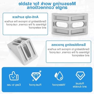 Hoekbeugels van Aluminium, 12 Stuks, Stevige Weerbestendige 90 Graden L-Beugels voor DIY Meubelfixaties en Hoekverbindingen