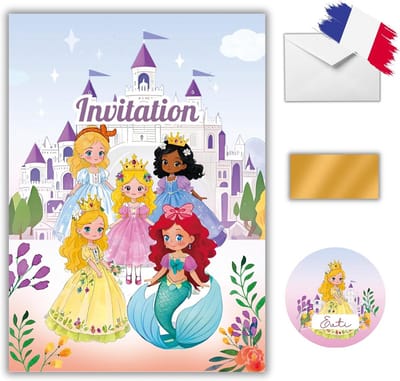 10 Verjaardagskaarten Meisjes Prinsessen Thema Krasloten – Leuk Feestje Uitnodiging