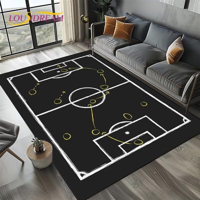 27 Stijl Voetbalveld Voetbal Sport Tapijt Vloerkleed voor Woonkamer Slaapkamer Huis Bank Decoratie, Kindergebied Vloerkleed Antislip Vloermat 70x100cm( 27x39in )