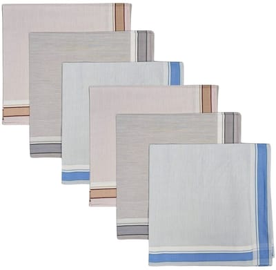 Fako Fashion® - Heren Zakdoeken - Zakdoek - 100% Katoen - 40x40cm - Serie 17 - 6 Stuks