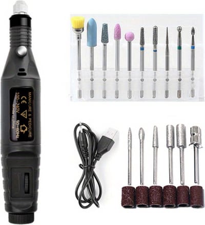 Livano Pedicureset Electrisch - Elektrische Nagelvijl - Pedicureset Professioneel - 10 in 1 - Nagelfrees - Nagelfrees Elektrische - Voeten - Handen - Zwart