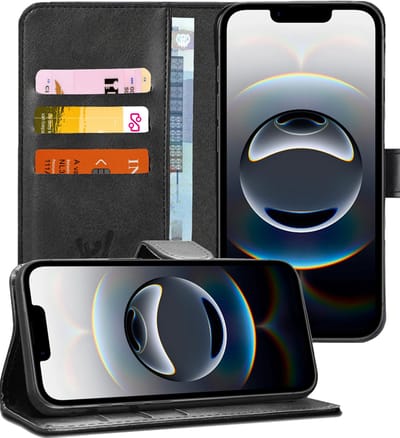 Hoesje geschikt voor iPhone 16e - Portemonnee Book Case Zwart