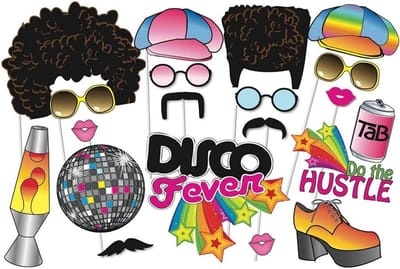 Foto booth props 1970s - 20 stuk - retro disco thema - feestdecoratie voor 70s party - ShopVlot