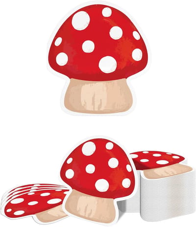 JHUBERS- Servetten 40 Stuks - Paddestoelvormige Servetten - Papieren Servetten - Feestservetten - Tafelgerei - Decoratie voor Verjaardag