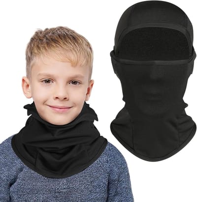 Multifunctionele winddichte fleece balaclava voor kinderen van 2 tot 8 jaar, warm ski- en fietsgezichtsmasker met nekwarmer voor jongens en meisjes in de winter