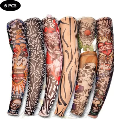 Livano Tattoo Sleeve - Voor Volwassenen - Mouw - Tatoeage - Arm Warmer - Zonbescherming - UV Beschermend - 6 Stuks