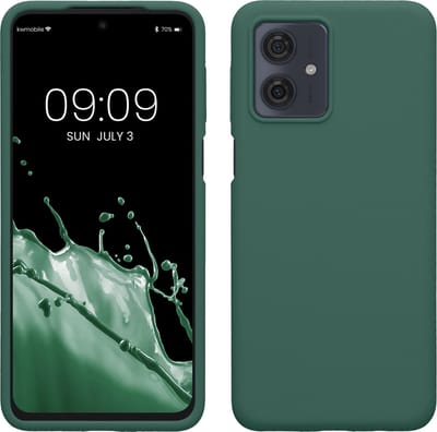 kwmobile telefoonhoesje geschikt voor Motorola Moto G54 5G - Hoesje met siliconen coating - Smartphone case in dennengroen