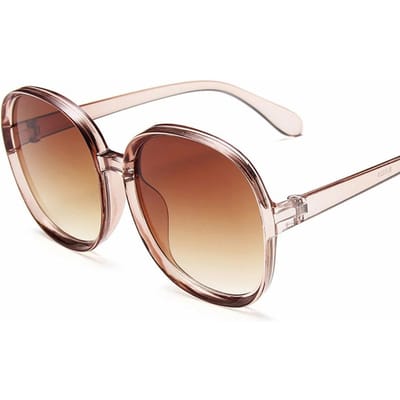 Ronde Montuur Mode Zonnebril Hip Hop Vintage Designer Groothandel Zwarte Tinten Bril Luxe Voor Mannen En Vrouwen UV400 brown