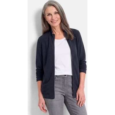Zachte jersey jasje in een blouson-look - marine - Gr. 19 van Goldner Fashion
