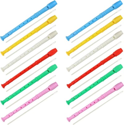 Plastic Sopraan Recorder - Descant Fluit Kinderen - Muziek Leren Spelen - 8 Gaten Duits Model - 30cm 12 Stuks