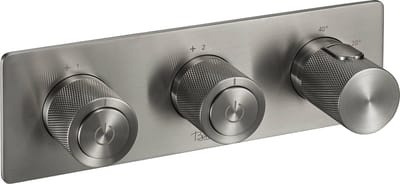 Ben Engraved Cross thermostaat afbouwdeel met omstelrichting gunmetal pvd-coating