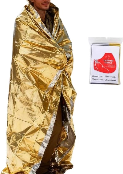 Overlevingsdekens - Nooddeken Folie - Buiten Bescherming - Warmte Reflecterend - 130 x 210 cm - Goud Zilver