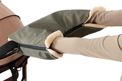 Kinderwagen handwarmer-kinderwagen handschoenen-Handwarmer voor kinderwagen - met 3 ritsen aan de zijkant - winddicht en regendicht - universele pasvorm - accessoire voor kinderwagenouders met één handvat - legergroen - 40x22 cm