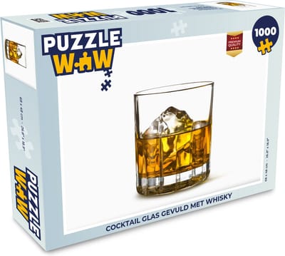 Puzzel Cocktail glas gevuld met whisky - Legpuzzel - Puzzel 1000 stukjes volwassenen
