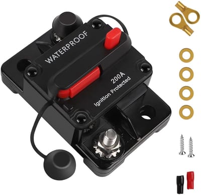 Automatische Zekeringhouder 200 A voor 12V-24V DC - Autostroomonderbreker met Handmatige Reset voor Vrachtwagens