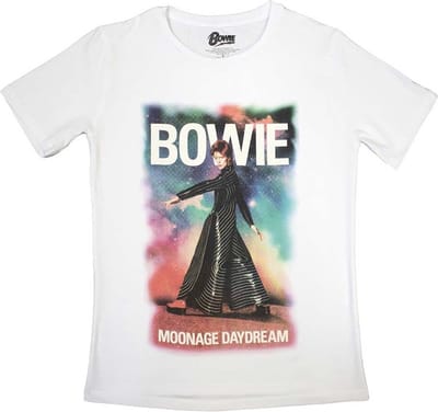 David Bowie - Moonage 11 Fade Dames T-shirt - S - Wit