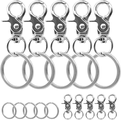 Set van 10 Robuuste Carabiners van Zinklegering voor Sleutels, Hondenriemen en Outdoor Activiteiten