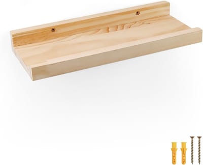 Drijvende Wandplank van Hout 30 cm - Stijlvolle Plank voor Keuken, Woonkamer en Kantoor, Ideaal voor Decoratie en Opbergruimte
