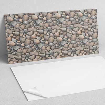 Coloray Wandpanelen Zelfklevend - Textuurpatroon van kiezels PVC Wandpaneel - 100 cm x 50 cm - Grijs Wandbekleding Zelfklevend - 1 stuk - Texturen Wandpanelen Zelfklevend - Wandpaneel Keuken - Wandpanelen Badkamer