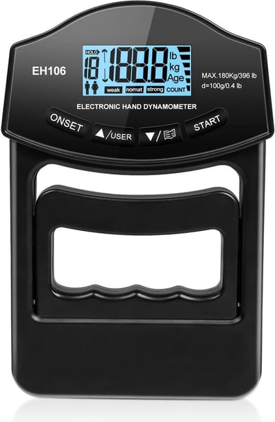 Ynkkvre - Digitaal Handkracht Meetapparaat - Handdynamometer Zwart - Elektronisch Gripkracht Meter - Grip Trainer - Krachtmeter met USB Oplaadkabel