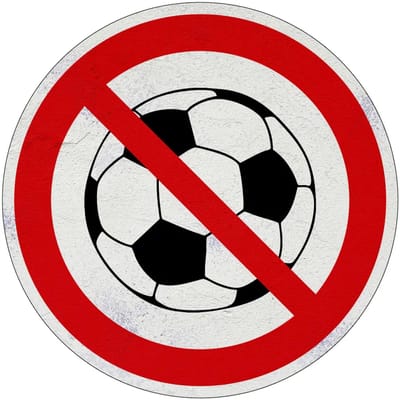 Niet voetballen verbodsbord | Sign Again materiaal | 10 cm