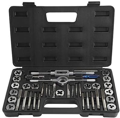 Complete set van 40 taps en matrijzen, M3 tot M12 - Heavy Duty handgereedschap voor precisie bewerking