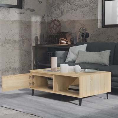vidaXL - Salontafel - 90x60x35 - cm - bewerkt - hout - sonoma - eikenkleurig
