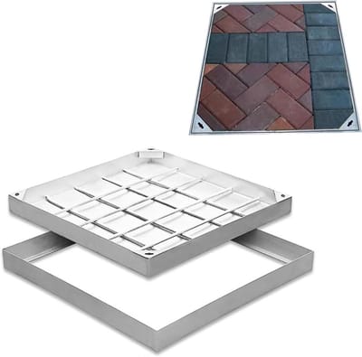 Onzichtbaar Putdeksel - Inspectieluik Vlak - Afvoer Afdekken - Naadloze Integratie - 40 x 40 x 5 cm - Zilver
