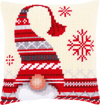 Vervaco - Kruissteekkussen kit - Kerst - Kerstkabouter - PN-0156877 - Borduren - Borduurpakket - Borduurpakket volwassenen - Borduurpakket kind