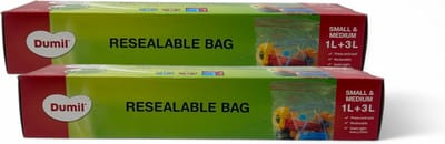 Dumil hersluitbare Diepvrieszakjes - 25 stuks 1 liter + 25 stuks 3 liter - Voordeelverpakking 2 stuks