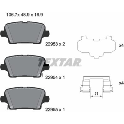 Remblokset TEXTAR 2295301, achter