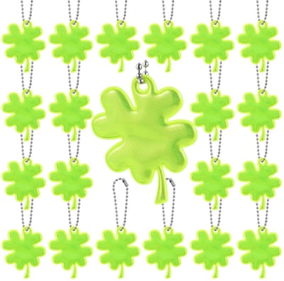 Dailygoods- Reflecterende Sleutelhanger Klavertje Vier - Veiligheidslabels - Duurzaam Kunststof - Zichtbaarheid Verkeer - Ideaal Cadeau - Uniek Design - Veiligheidslabel