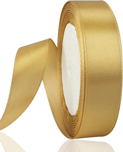 Champagne Gouden Satijnen Lint 20mm x 22m voor Cadeauverpakking, Taartdecoratie, DIY Naaiprojecten en Feestballondecoratie