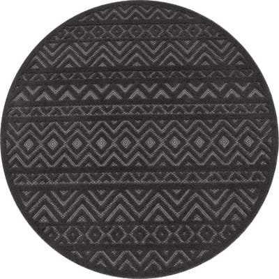Binnen- en buitenkleed Livornia antraciet 120 cm rond