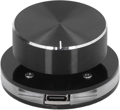 Volume Regelknop - Multimedia Controller - Muziek Bediening - RGB Verlichting - 50 mm Diameter - Zwart