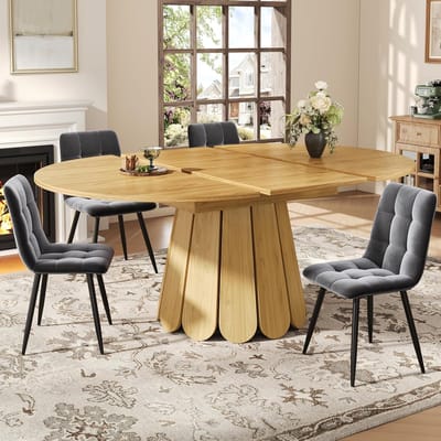 Eetkamertafel - Keukentafel - Gezellig Tafelen - Uitschuifbaar Ontwerp - 118 tot 158 cm - Houtkleur