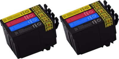 KATRIZ® huismerk inkt voor|Epson 2x T1811XL Zwart+ 2x T1812XL Cyaan + 2x T1813XL Magenta + 2x T1814YXL Geel | (8stuks) - Met chip