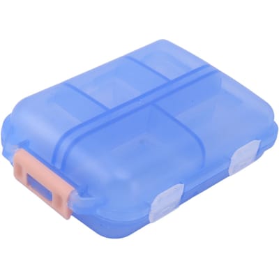 Boîte à Médicaments Étui à Médicaments Plastique Étanche 10 Compartiments Fermeture à Boucle Hebdomadaire Portable Médicaments bleu