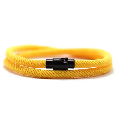 Livano Armband - Staal - Nep Zilver - Heren - Geel 17cm
