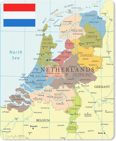 Muismat Kaart Nederland - Kaart in kleur van Nederland muismat rubber - 19x23 cm - Muismat met foto