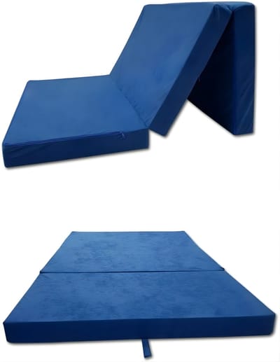 AHD® Vouwmatras - Logeerbed - Opvouwbaar Matras - Vouwbed - Logeermatras - Blauw - ‎180cm x 65cm x 7cm